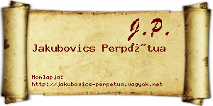 Jakubovics Perpétua névjegykártya